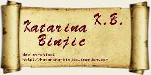 Katarina Binjić vizit kartica